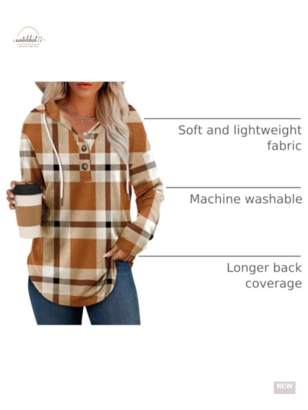 Womens V Neck Hooded Sweatshirt Loose Flowy Tunic Top Long Sleeve Pullover - Picture 3 of 6
